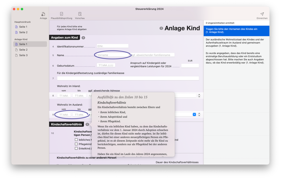 Steuererklärung.app Screenshot